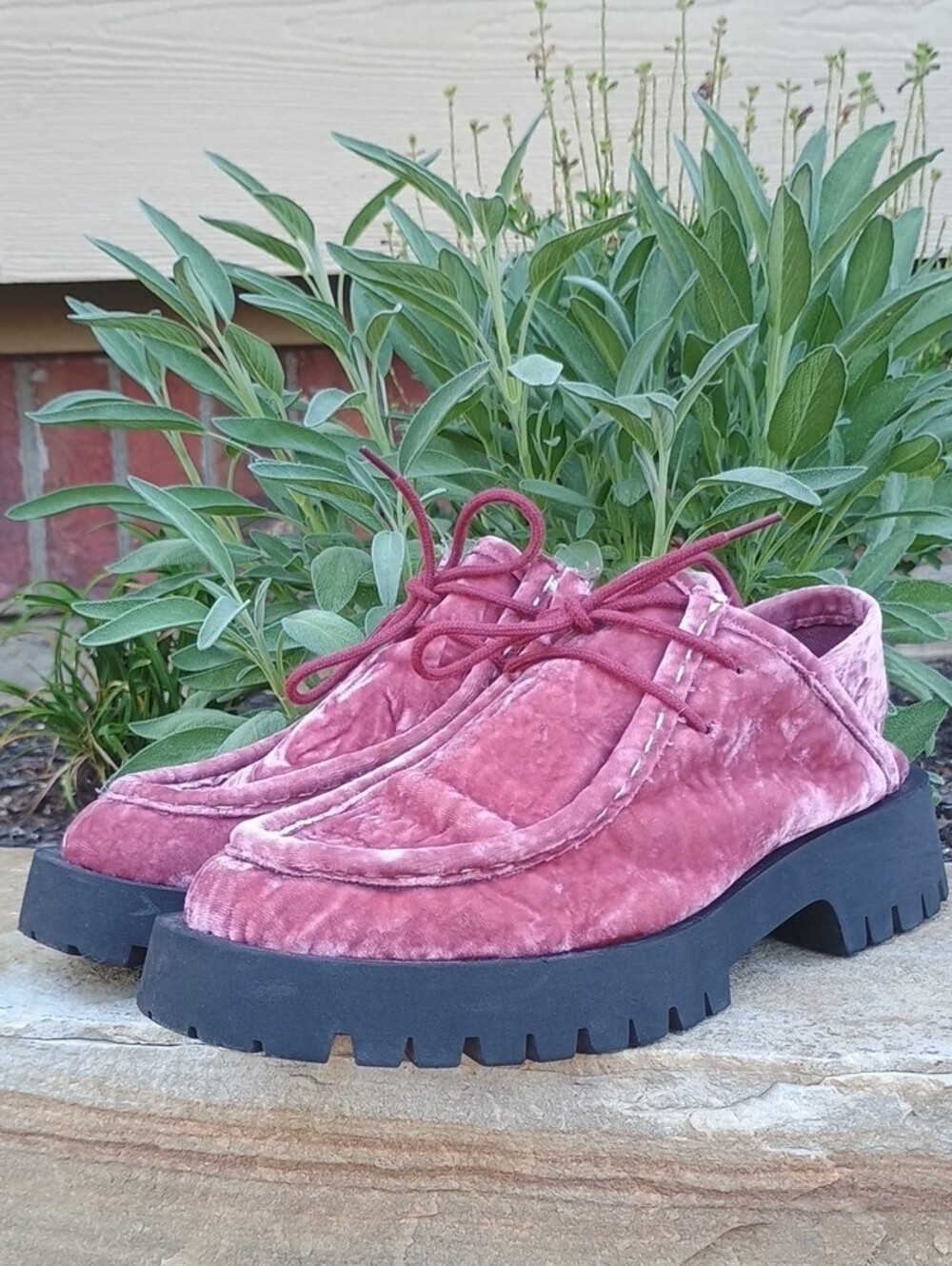 Free People Convertible Velvet Chunky Oxfords Loafers Women's Size EU 39